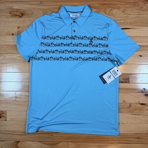 NWT Original Penguin Men's Size Medium Blue Polo Shirt Cocktail Novelty Pattern